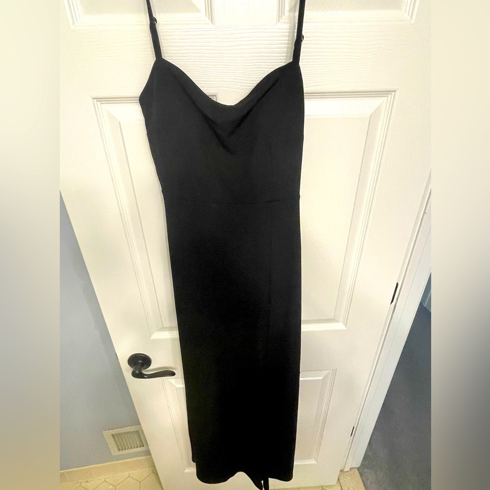 Black Birdy grey bridesmaid dress with slit